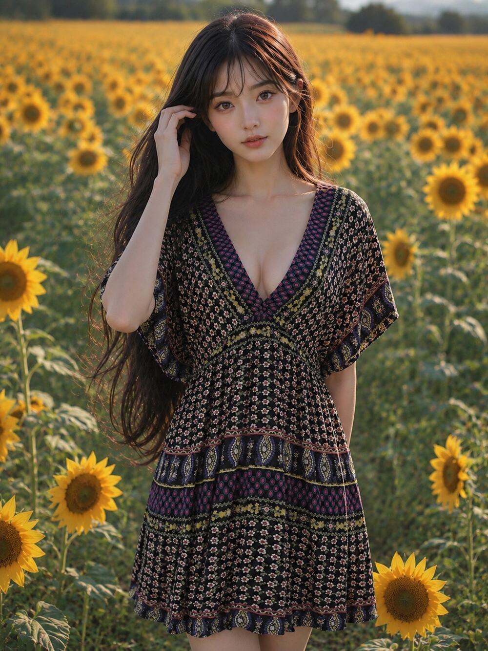 New exotic breezy boho flowy empire kimono slv mini dress